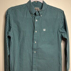 CINCH Women's Plaid Long Sleeve Button Down Shirt Size L